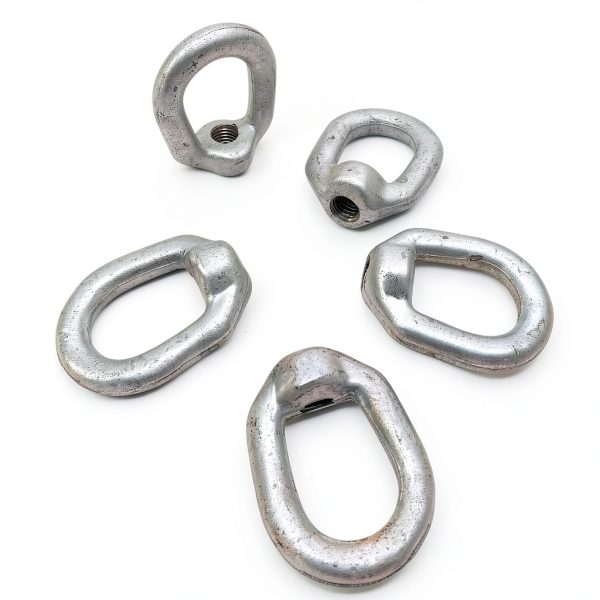 5 PCS Forged Eye Nut 1/2" Bail 5/8" Tap Thread Drop Forged Galvanized Steel-1