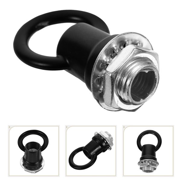 4 Set Black Light Fixture Hooks Ring Nuts,Eye,Lamp Nut Lifting Rings Nuts M10 Thread Lamp Female Loop Holder Black Ring Hanging Light Rings Luminaire - Eye Nut-7