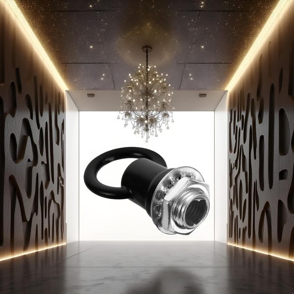 4 Set Black Light Fixture Hooks Ring Nuts,Eye,Lamp Nut Lifting Rings Nuts M10 Thread Lamp Female Loop Holder Black Ring Hanging Light Rings Luminaire - Eye Nut-2
