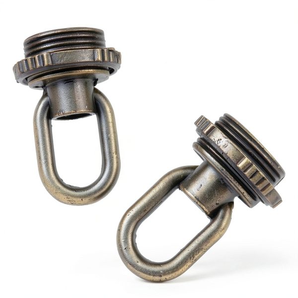 2PCS Crystal Lamp Inner and Outer Threaded Ring Fitting Bronze Zinc Alloy Threaded Ring Eye Nut Ring Nut Fixing Chandelier for Candelabra Lamp Traditional Chandelier Pendant Lamp-3