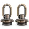 2PCS Crystal Lamp Inner and Outer Threaded Ring Fitting Bronze Zinc Alloy Threaded Ring Eye Nut Ring Nut Fixing Chandelier for Candelabra Lamp Traditional Chandelier Pendant Lamp-0