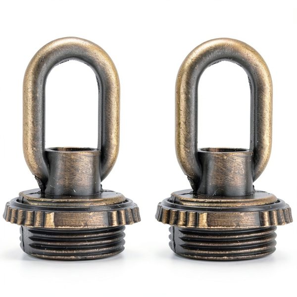 2PCS Crystal Lamp Inner and Outer Threaded Ring Fitting Bronze Zinc Alloy Threaded Ring Eye Nut Ring Nut Fixing Chandelier for Candelabra Lamp Traditional Chandelier Pendant Lamp-0