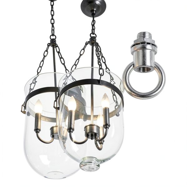 PATIKIL 18Lb Load Lamp Female Loop Holder, 4 Set Lifting Eye M10 Fine Thread Nut Hook Ring Shape Structural Support to Chandelier Lighting Fixture (Silver, 1.1 x 1.4 Inch)-4