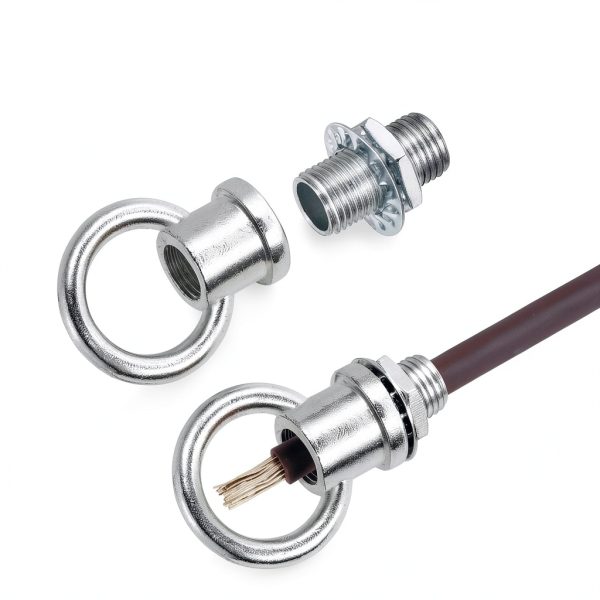 PATIKIL 18Lb Load Lamp Female Loop Holder, 4 Set Lifting Eye M10 Fine Thread Nut Hook Ring Shape Structural Support to Chandelier Lighting Fixture (Silver, 1.1 x 1.4 Inch)-3
