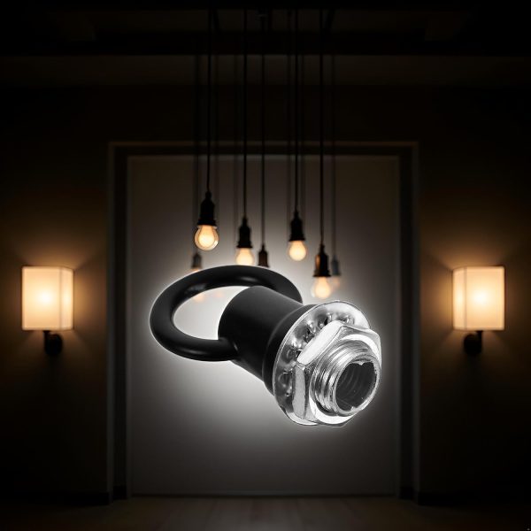 4 Set Black Light Fixture Hooks Ring Nuts,Eye,Lamp Nut Lifting Rings Nuts M10 Thread Lamp Female Loop Holder Black Ring Hanging Light Rings Luminaire - Eye Nut-5