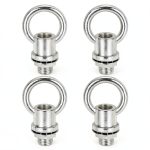 PATIKIL 18Lb Load Lamp Female Loop Holder, 4 Set Lifting Eye M10 Fine Thread Nut Hook Ring Shape Structural Support to Chandelier Lighting Fixture (Silver, 1.1 x 1.4 Inch)-0
