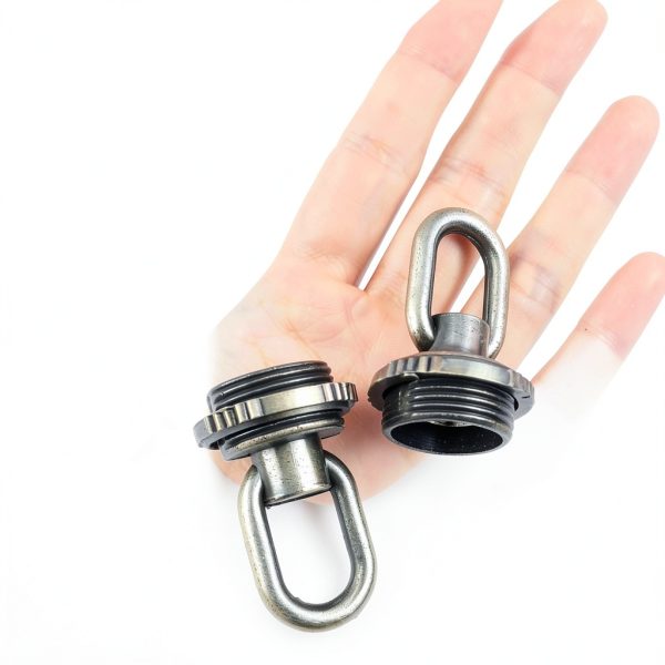 2PCS Crystal Lamp Inner and Outer Threaded Ring Fitting Bronze Zinc Alloy Threaded Ring Eye Nut Ring Nut Fixing Chandelier for Candelabra Lamp Traditional Chandelier Pendant Lamp-5