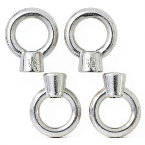 3/8" UNC Marine Grade Lifting Eye Nut, 316 Stainless Steel, 4 Pack-0