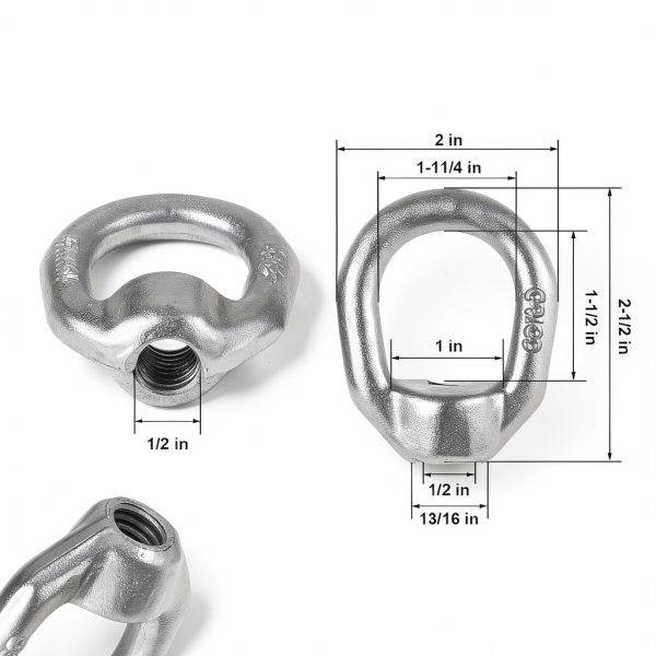 Lounsweer 1/2-13 Thread Lifting Eye Nuts 10 Pack Galvanized Steel-1